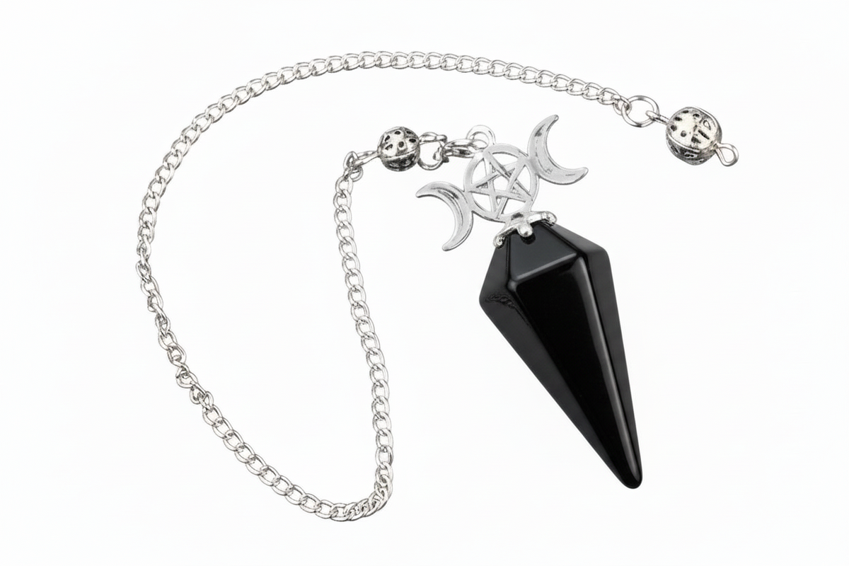 Faceted Crystal Pendulum with Triple Moon