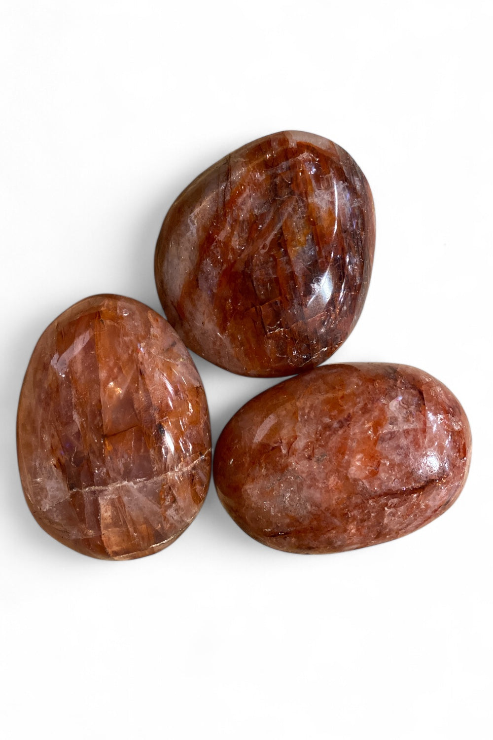 Hematoid Quartz (Fire Quartz) (Harlequin Quartz) Palm Stone