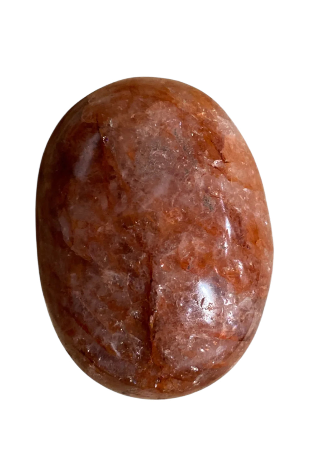 Hematoid Quartz (Fire Quartz) (Harlequin Quartz) Palm Stone