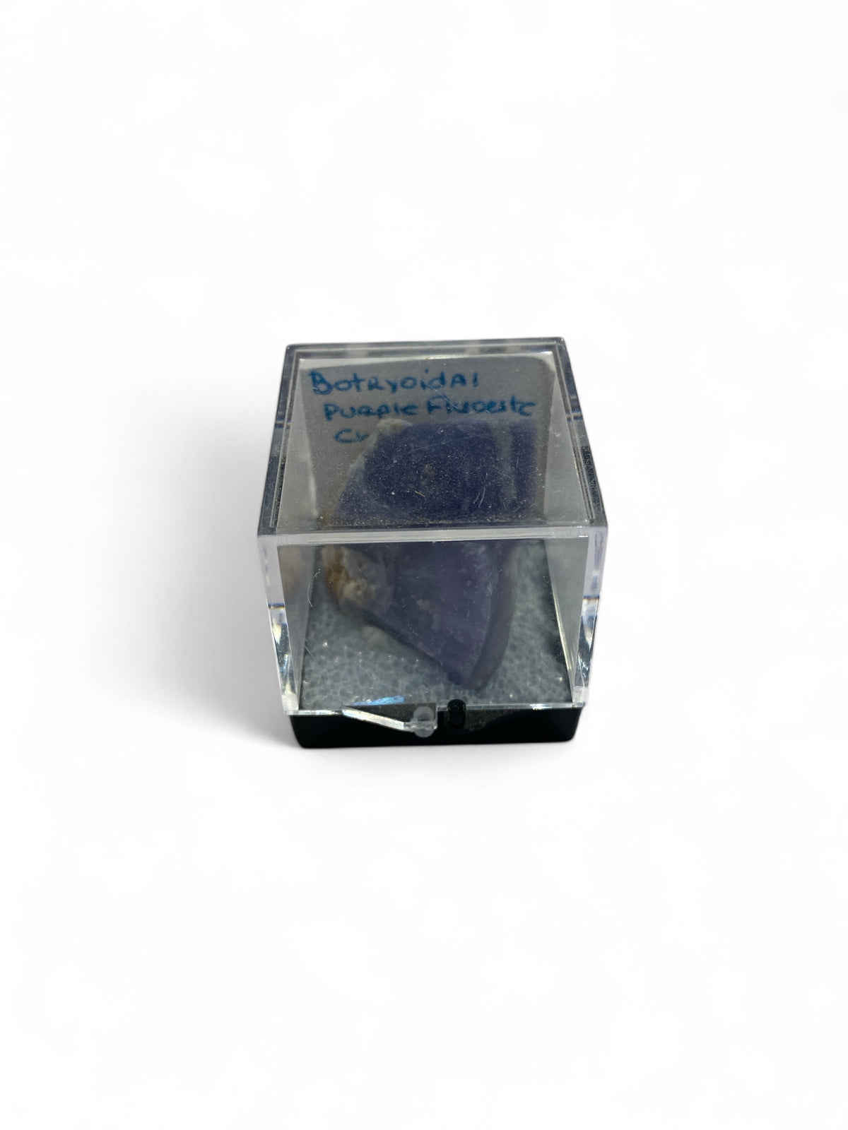 Botryoidal Purple Fluorite in Perky Box