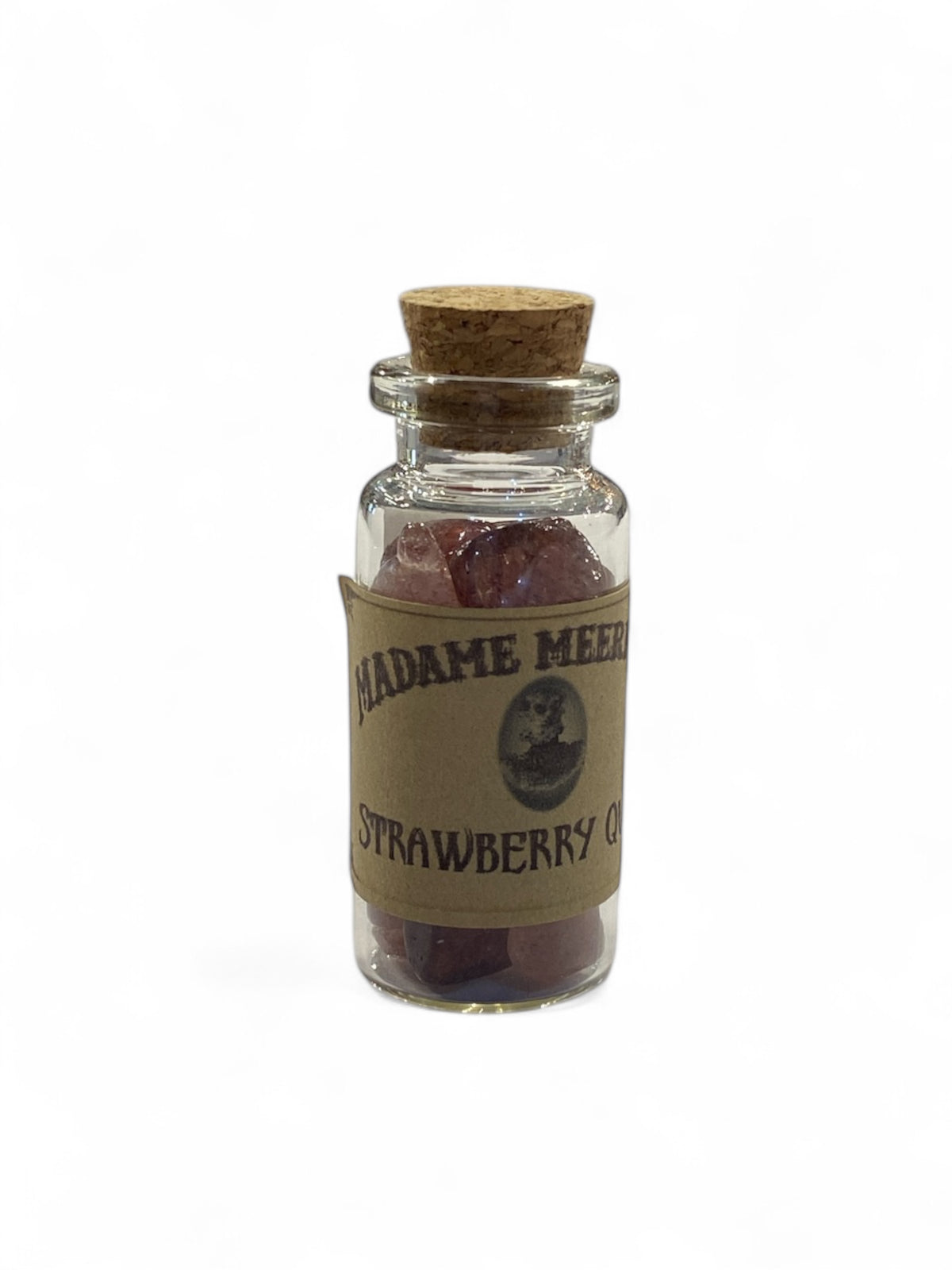 Strawberry Quartz Crystal Chips in Bottle