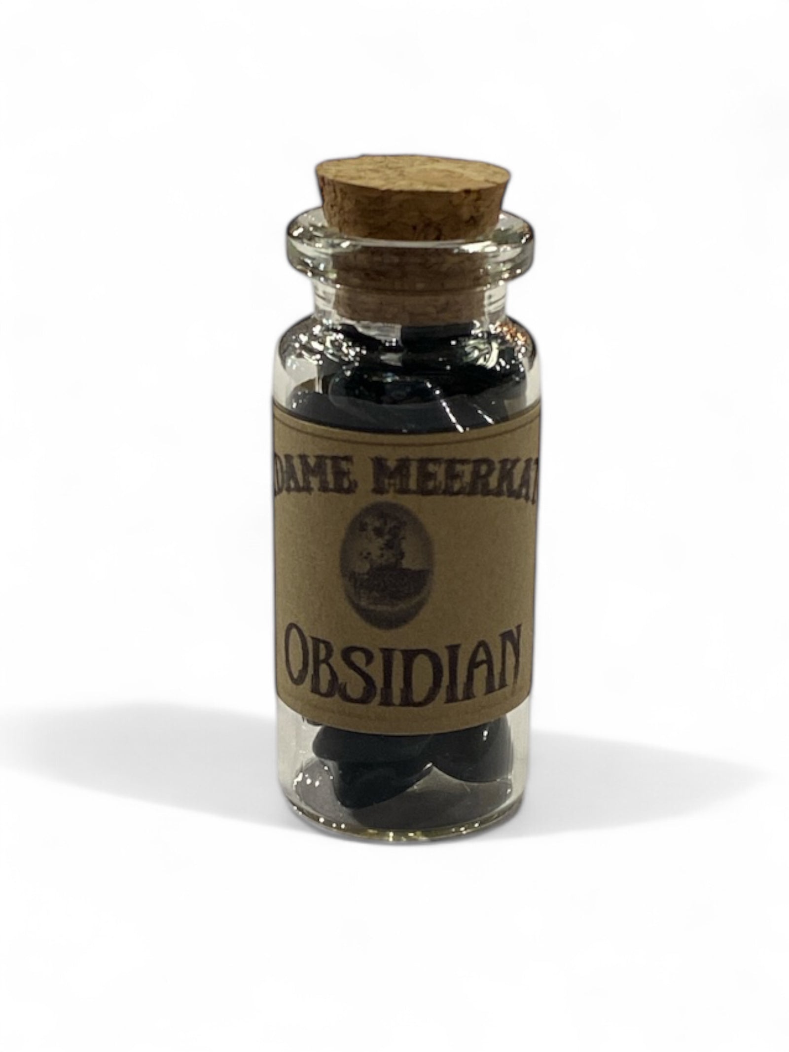 Black Obsidian Crystal Chips in Bottle