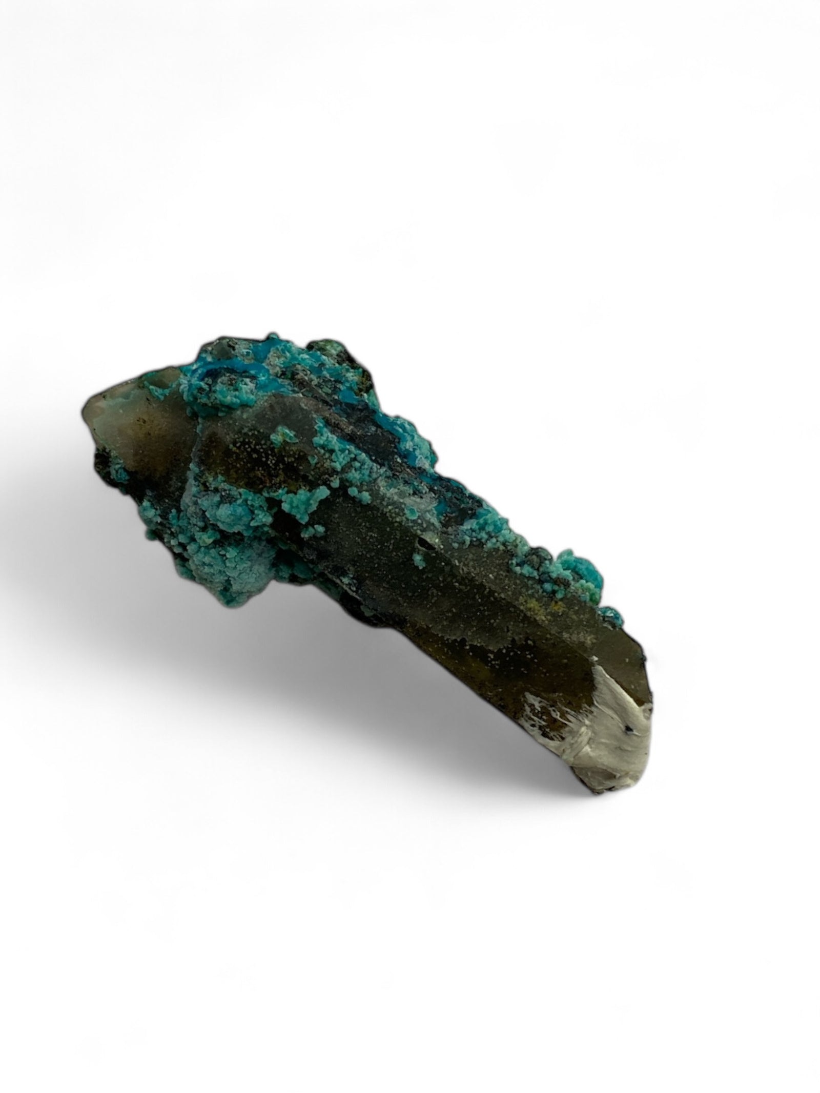 Chrysocolla in Quartz Specimen in Perky Box