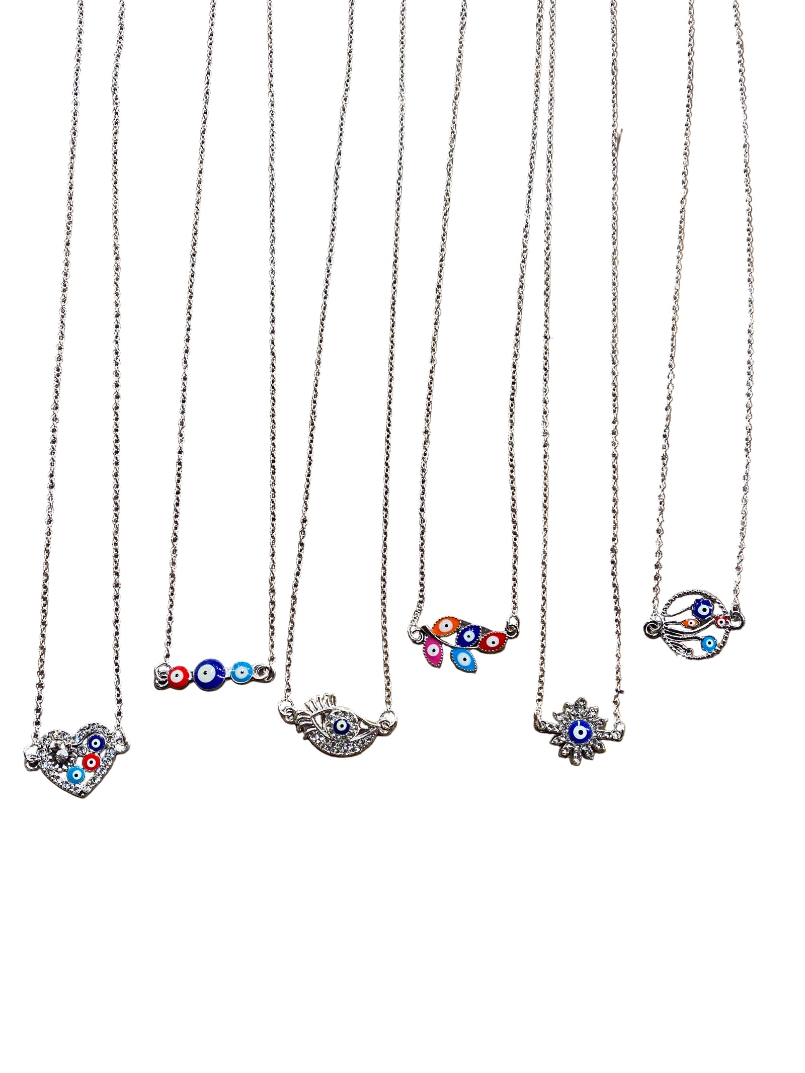 Evil Eye Silver -Toned Necklace