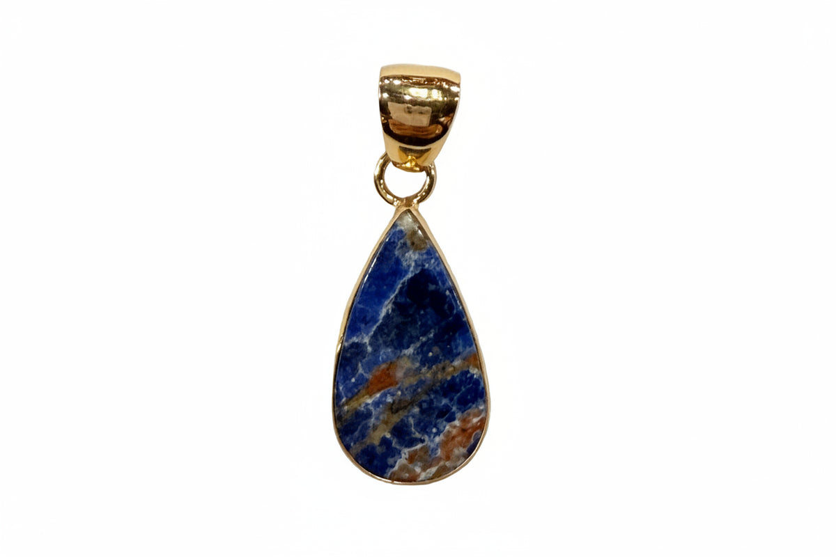 Alchemia Gold Sodalite Teardrop Pendant