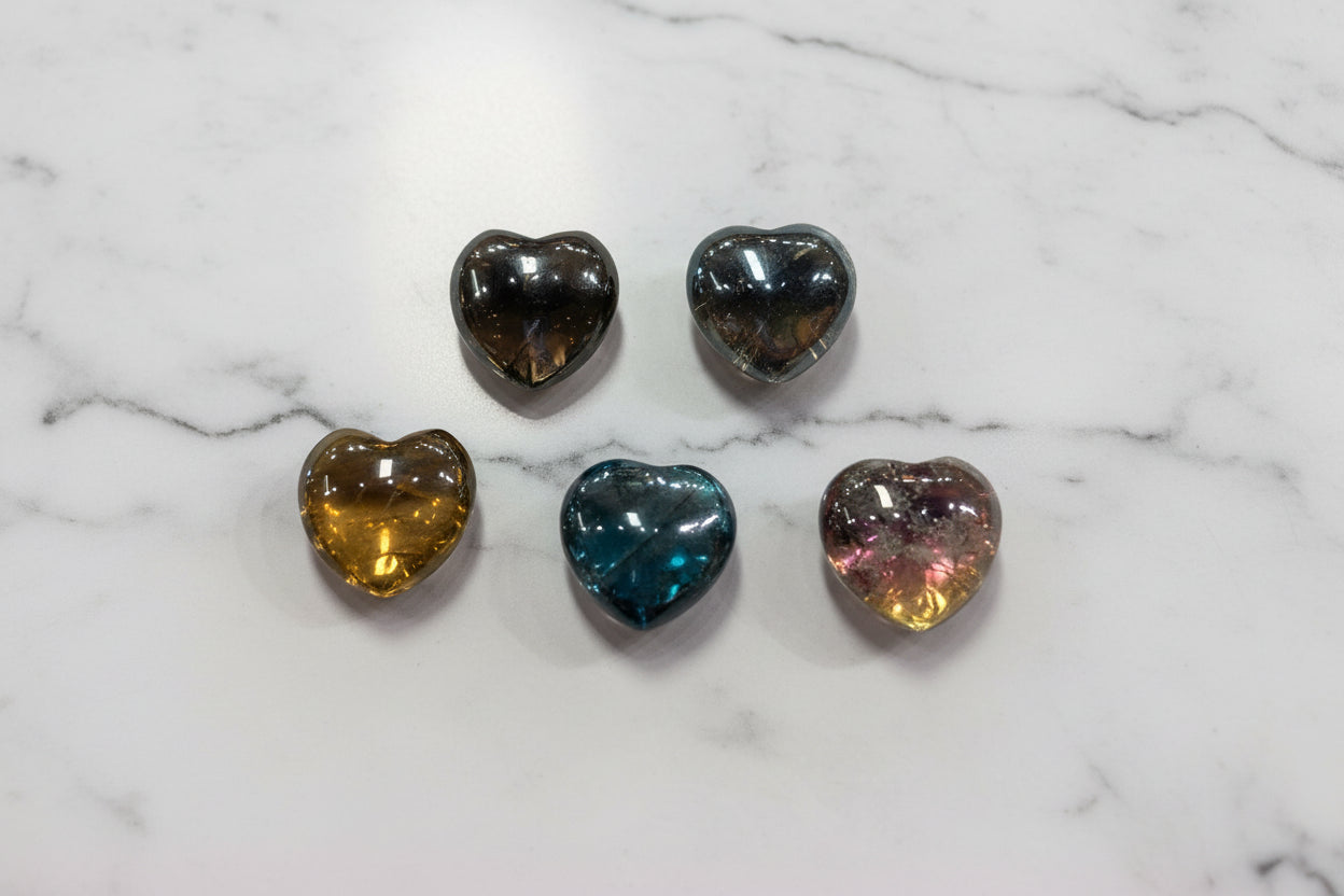 Titanium Quartz Crystal Heart