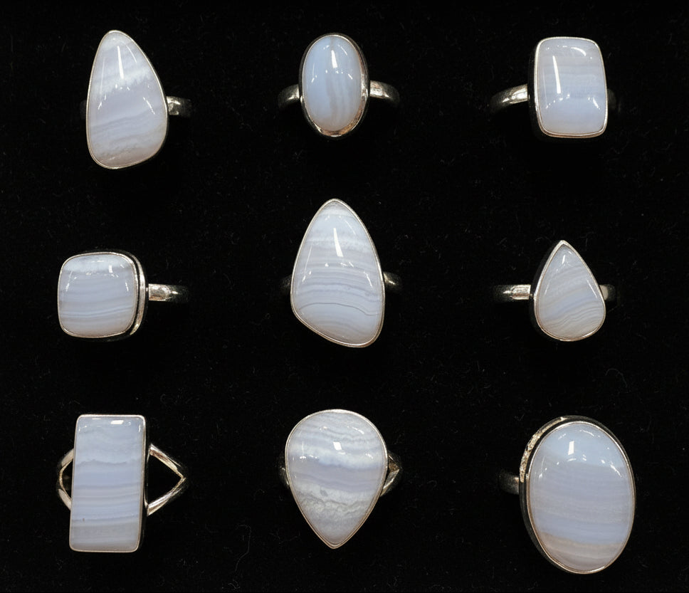 Blue Lace Agate Sterling Silver Ring