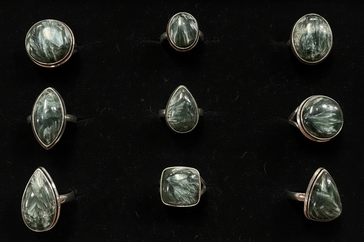 Seraphinite Sterling Silver Ring