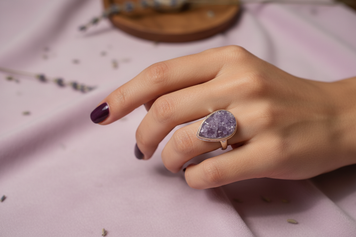 Grape Agate Sterling Silver Ring