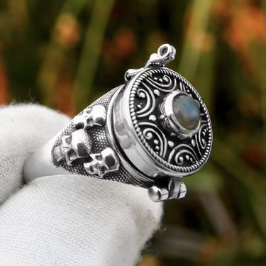 Stainless Steel Aventurine Poison Ring
