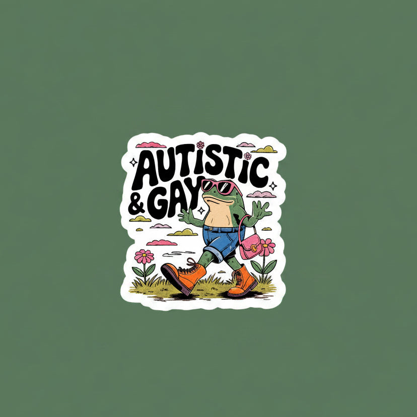 Autistic & Gay Frog Sticker
