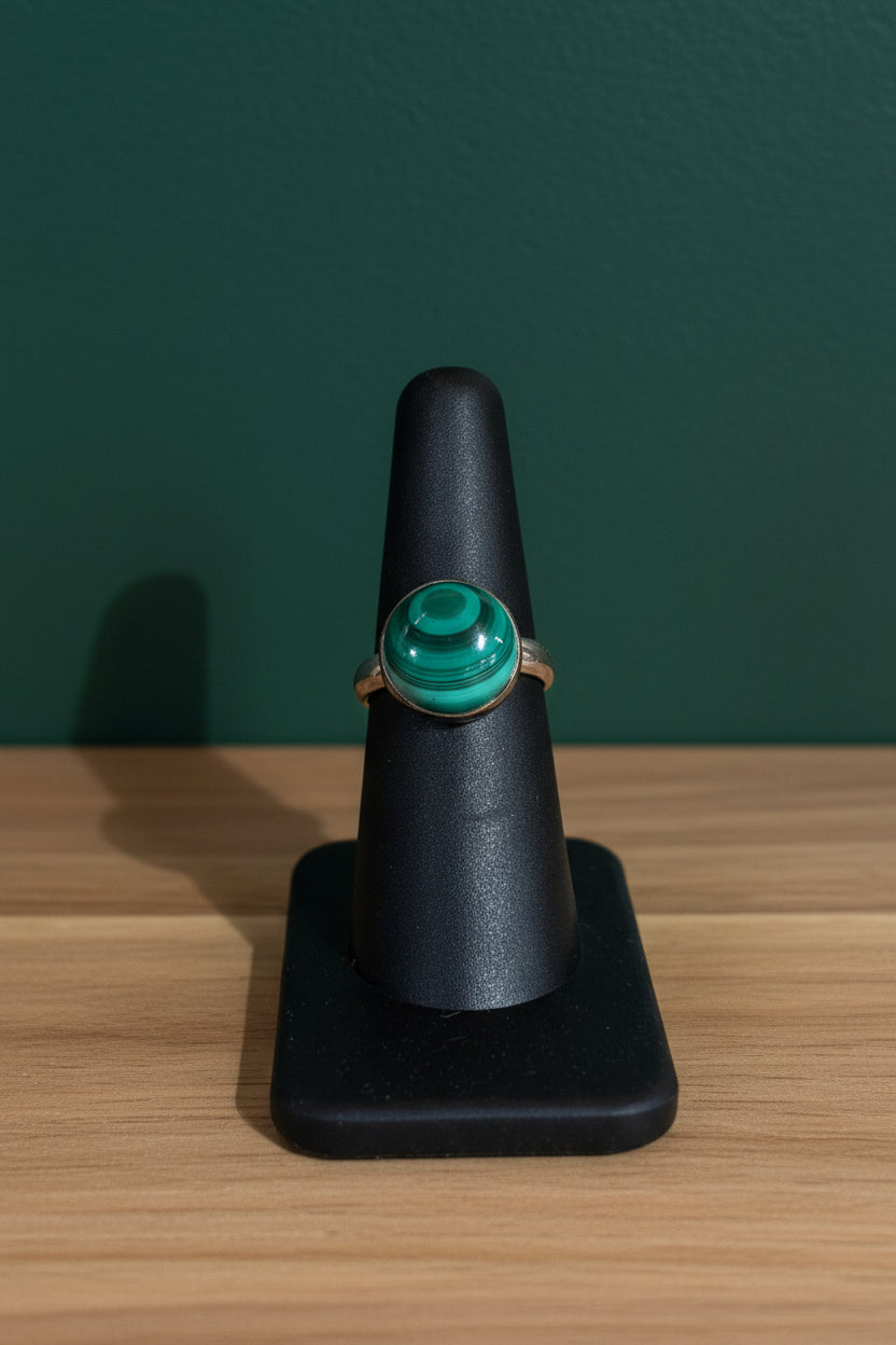 Malachite Sterling Silver Ring Size 7