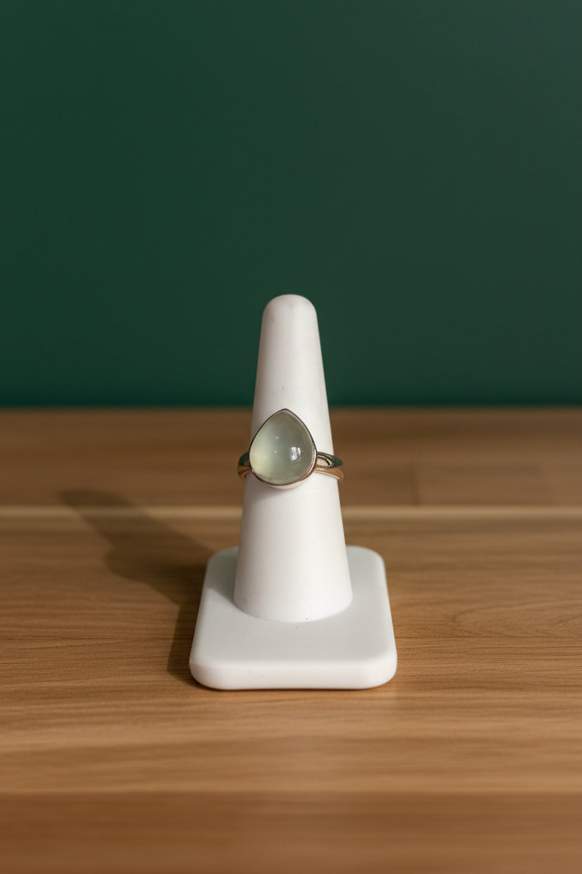 Prehnite Sterling Silver Ring Size 8