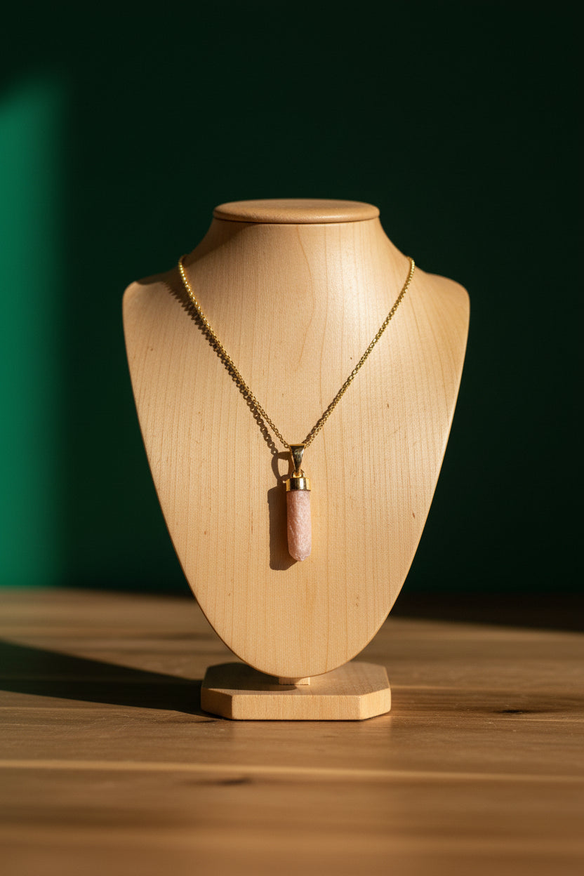 Rough Pink Tourmaline 18K Gold Vermeil over Sterling Silver Pendant