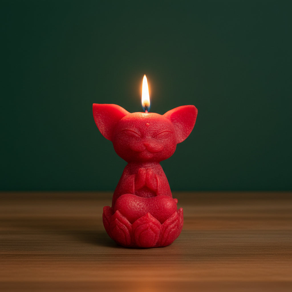 Buddha Kitty Medium Figure Candle
