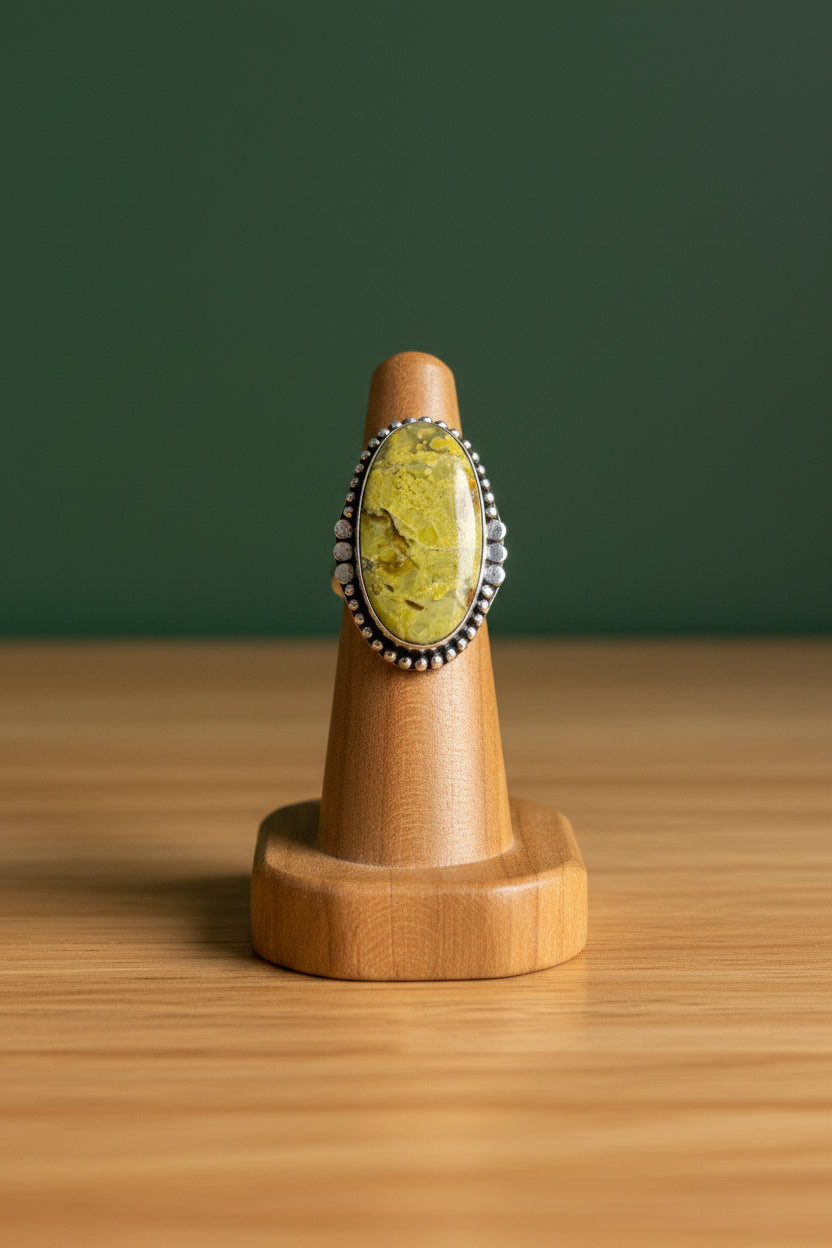 Serpentine Ring, size 5  – Silver-Plated over Brass