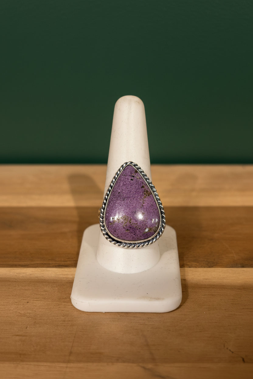 Purpurite Ring, size 10  – Silver-Plated over Brass