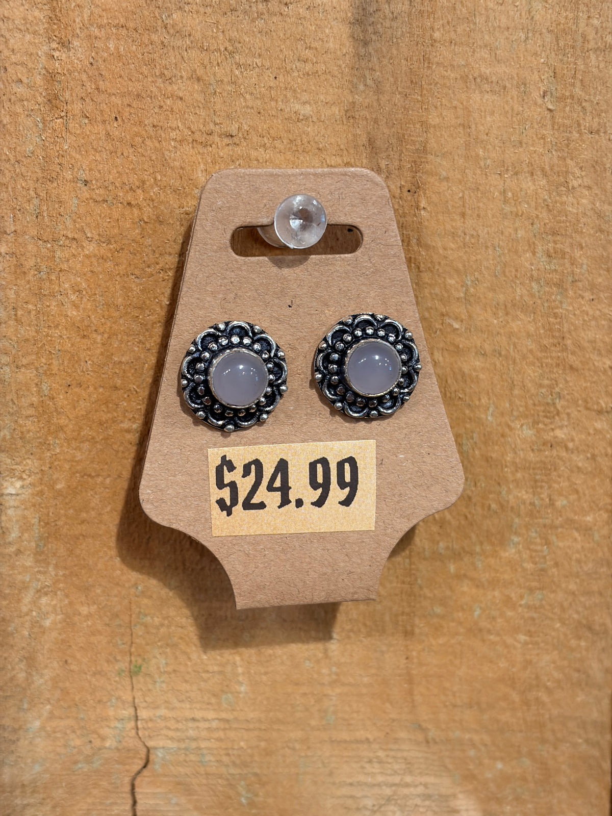Crystal Stud Earrings – Silver-Plated