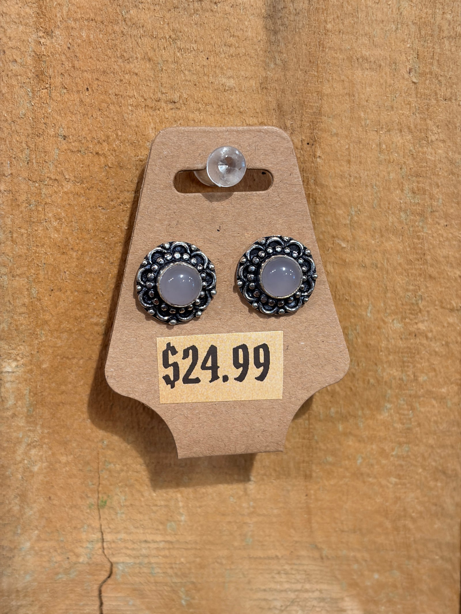 Crystal Stud Earrings – Silver-Plated