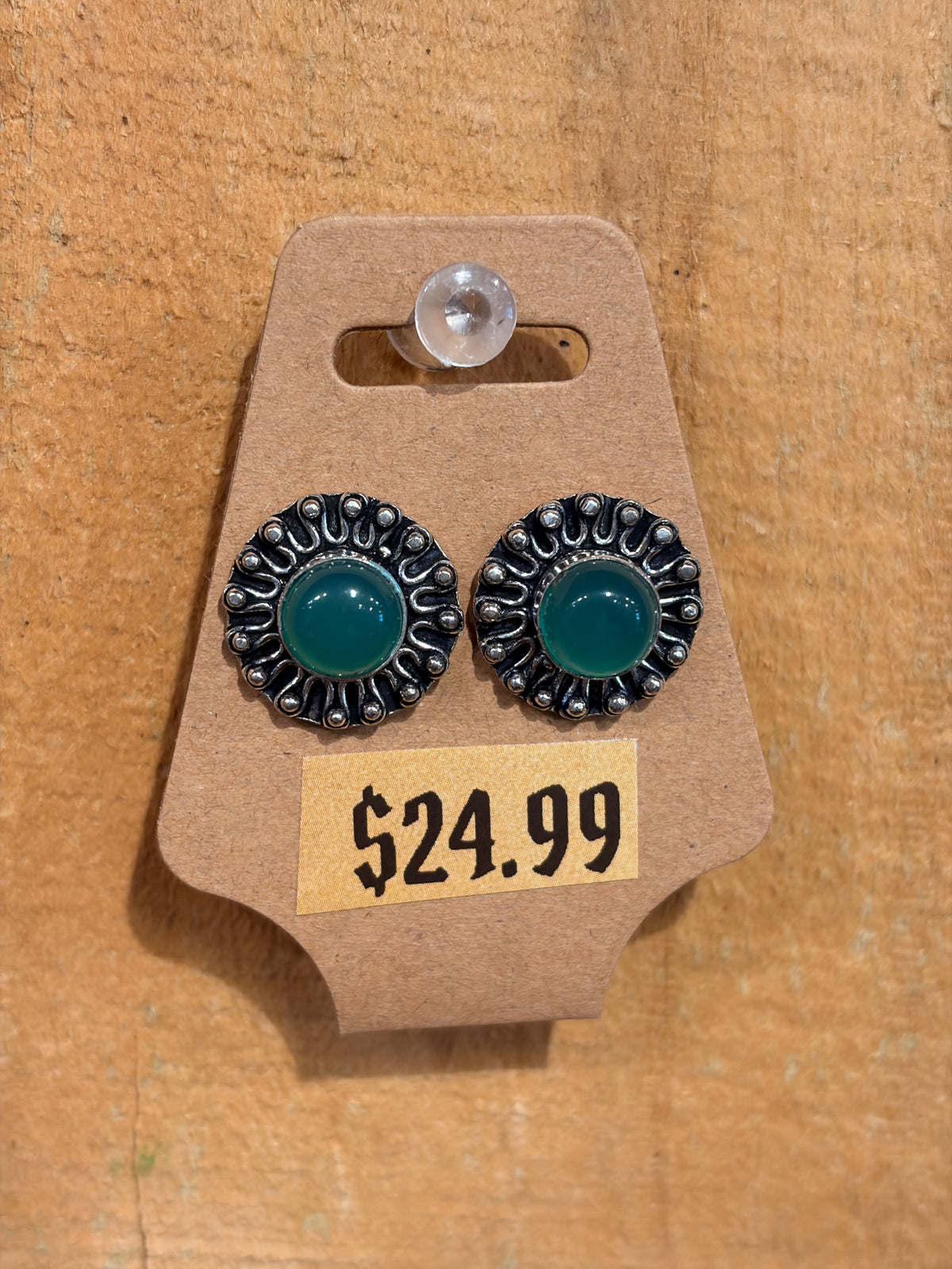 Crystal Stud Earrings – Silver-Plated