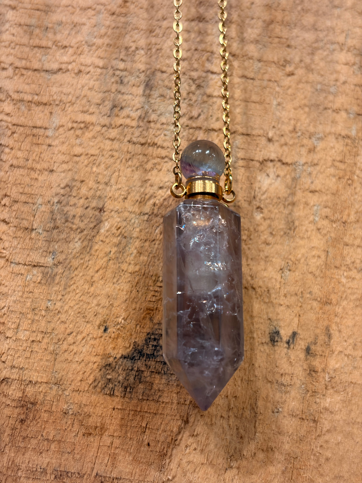 Fluorite Crystal Vial Necklace