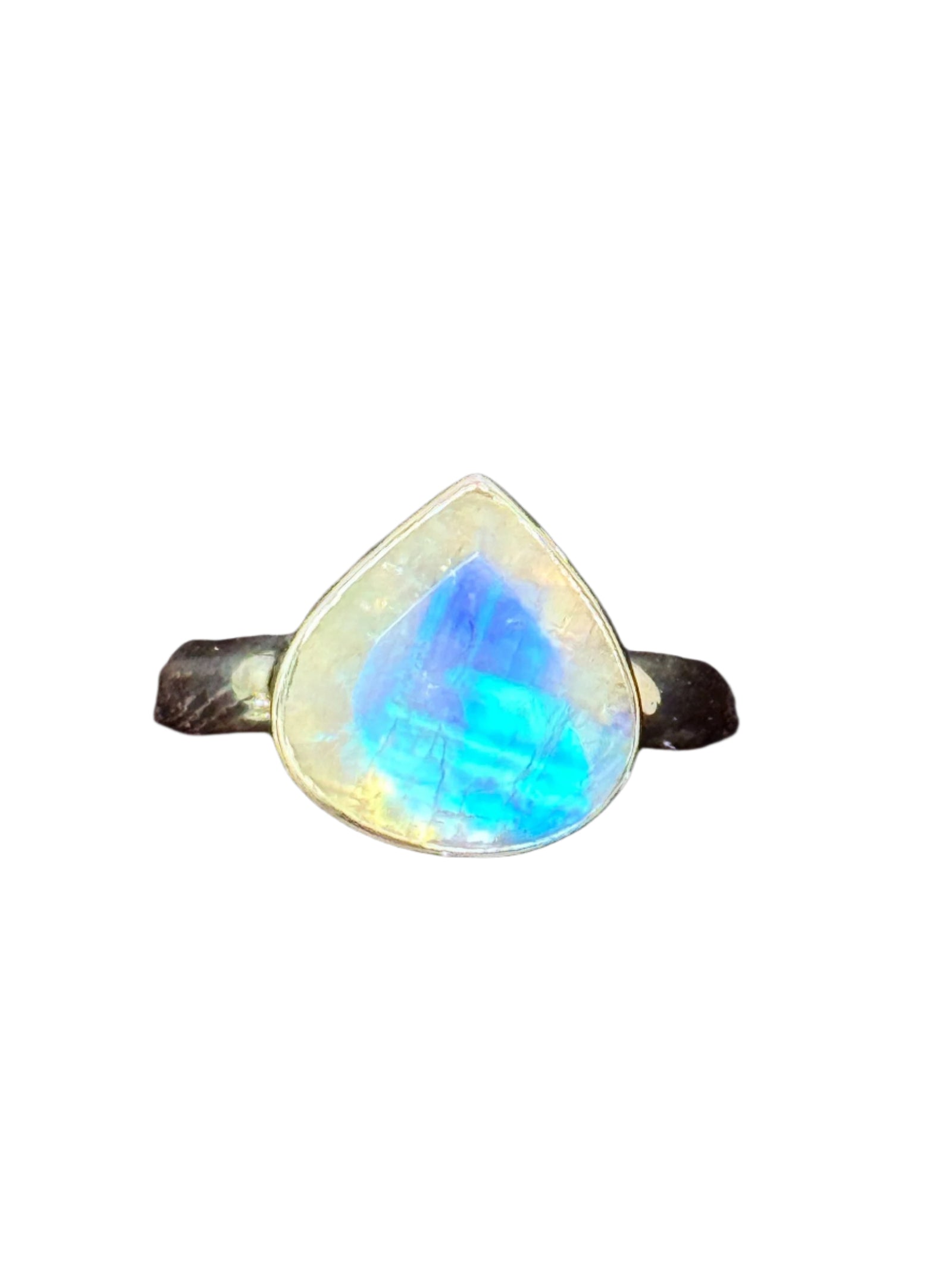 Rainbow Moonstone Sterling Silver Ring