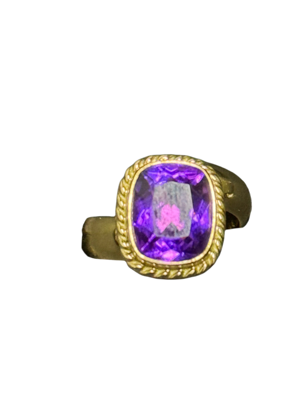 Amethyst Alchemia Gold Ring Adjustable