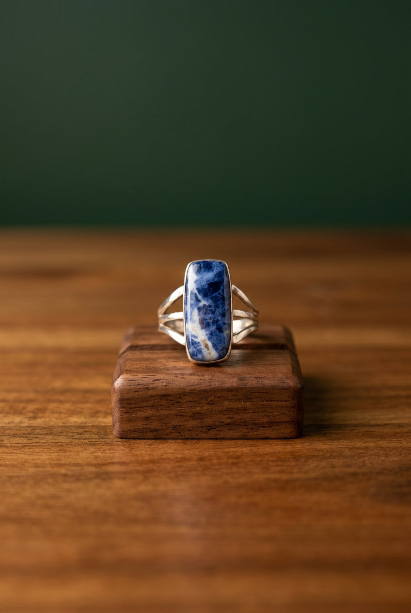 Sodalite Sterling Silver Ring Size 11