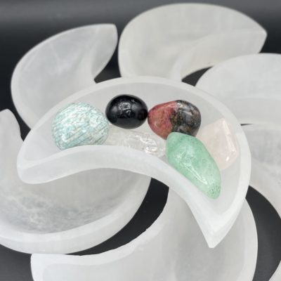 Selenite Moon Bowl 4"