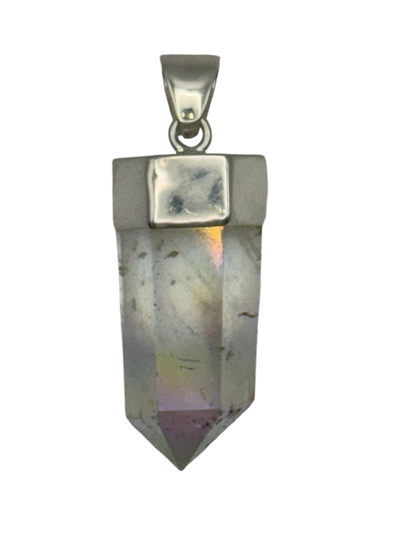 Sterling Aura Quartz Point Pendant