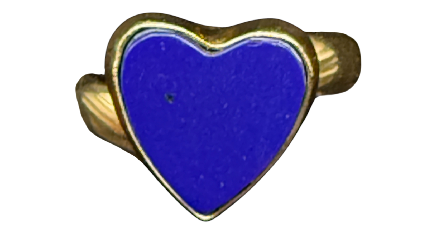 Heart Lapis Lazuli Alchemia Gold Ring Adjustable