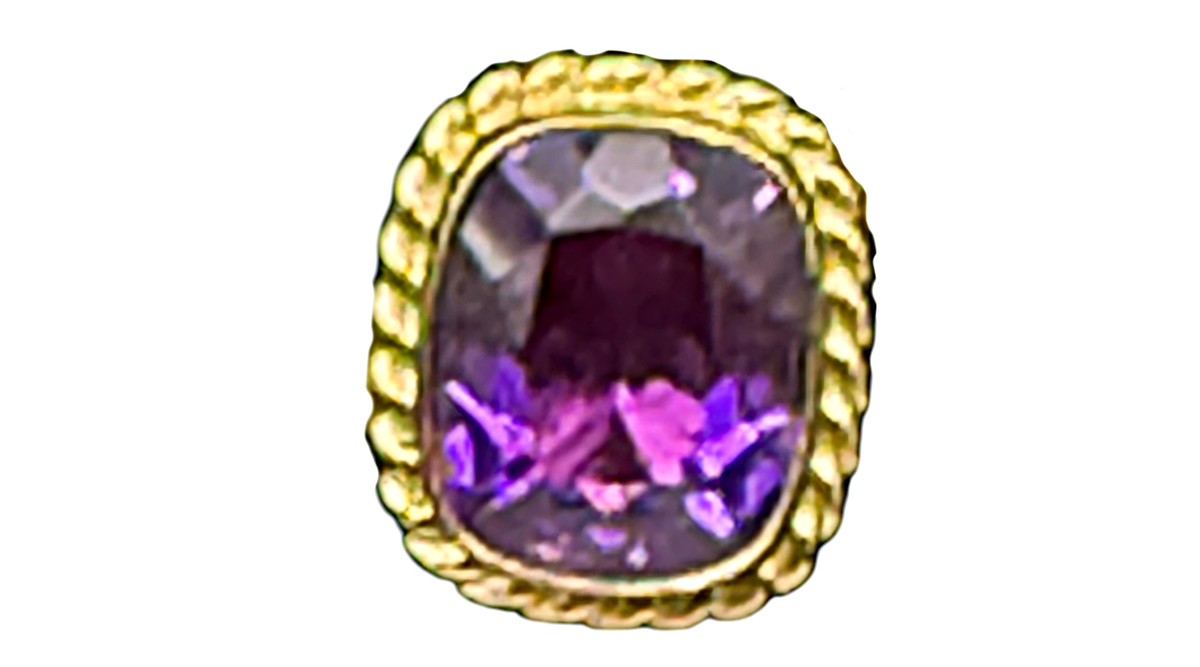 Amethyst Alchemia Gold Ring Adjustable