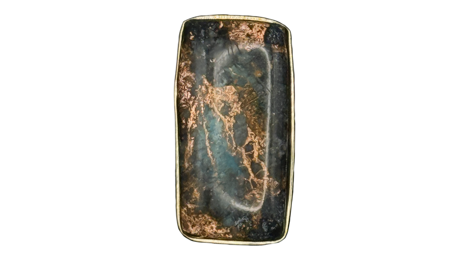 Alunite Rectangle Alchemia Gold Ring Adjustable - Charles Albert