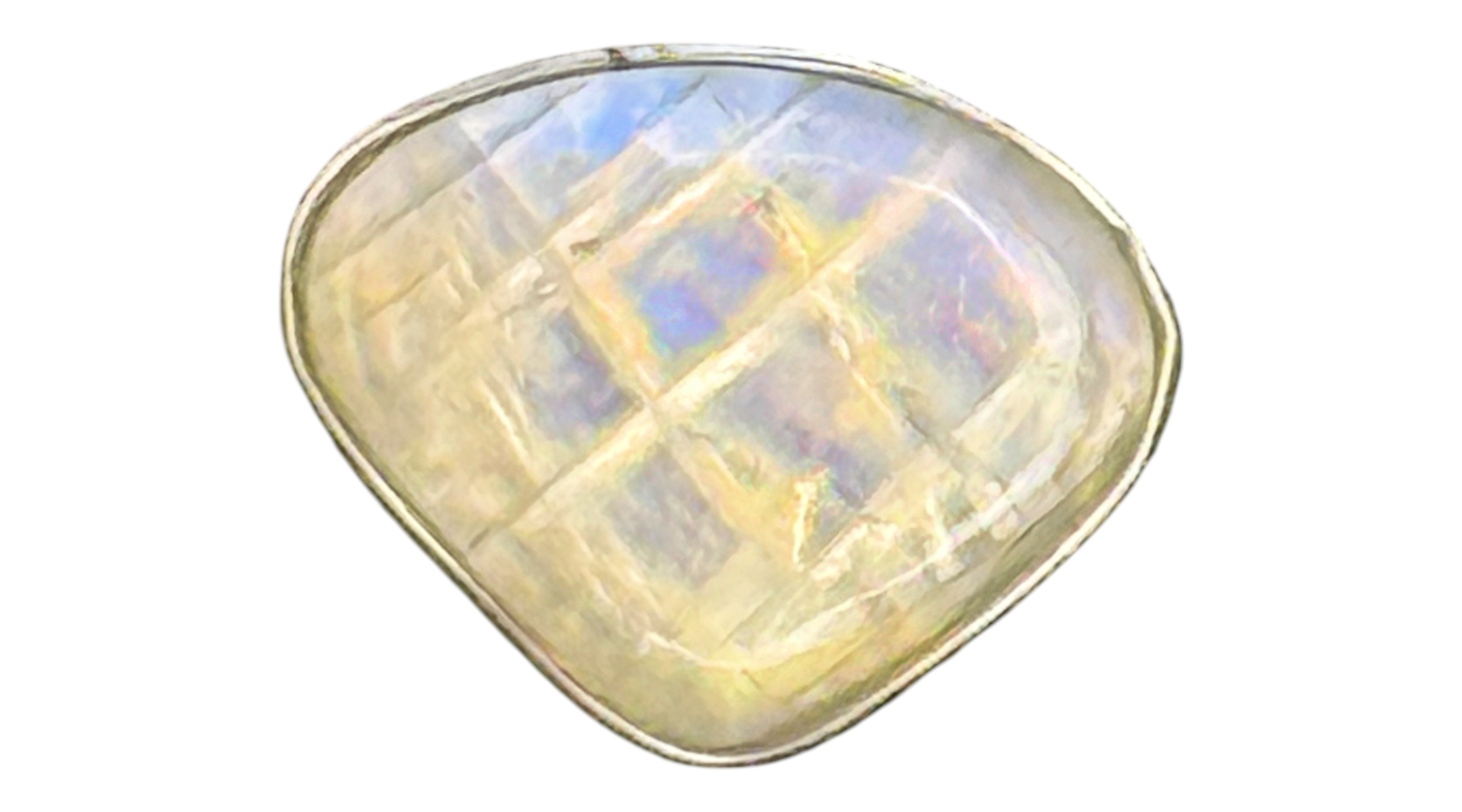 Rainbow Moonstone Sterling Silver Ring  Adjustable