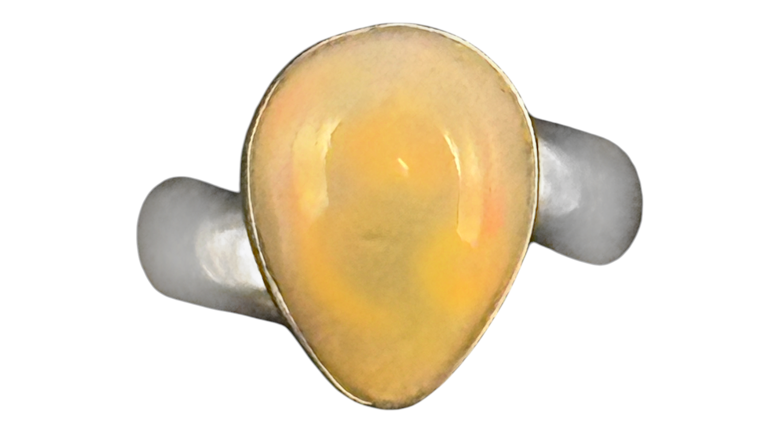 Opal Sterling Silver Ring  Adjustable