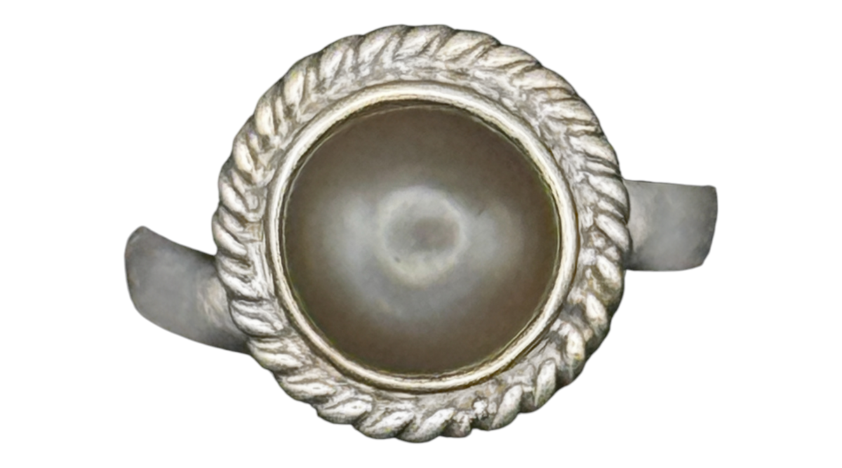 Black Moonstone Adjustable Sterling Silver Ring - Charles Albert