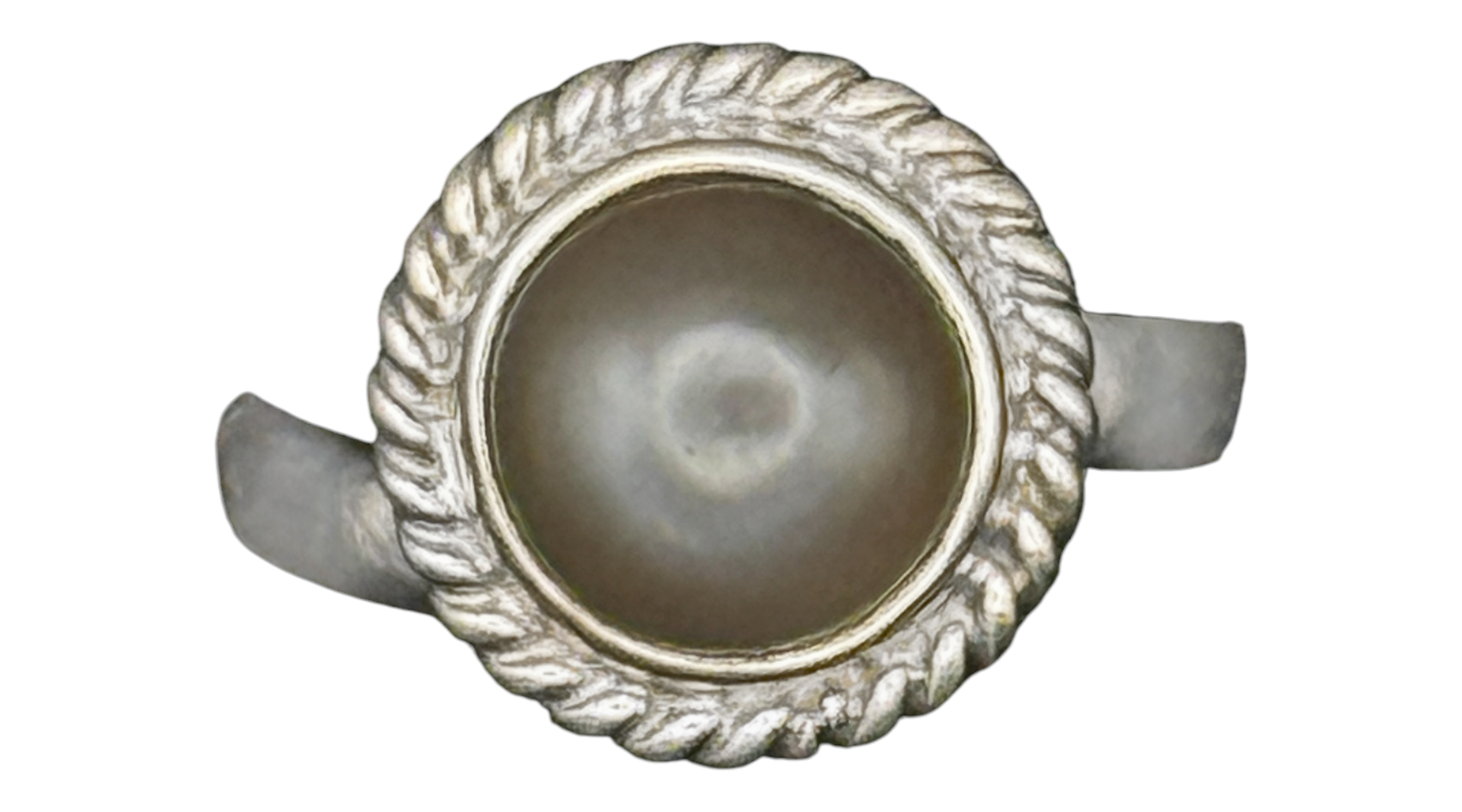 Black Moonstone Adjustable Sterling Silver Ring - Charles Albert