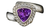 Amethyst Sterling Silver Ring  Adjustable