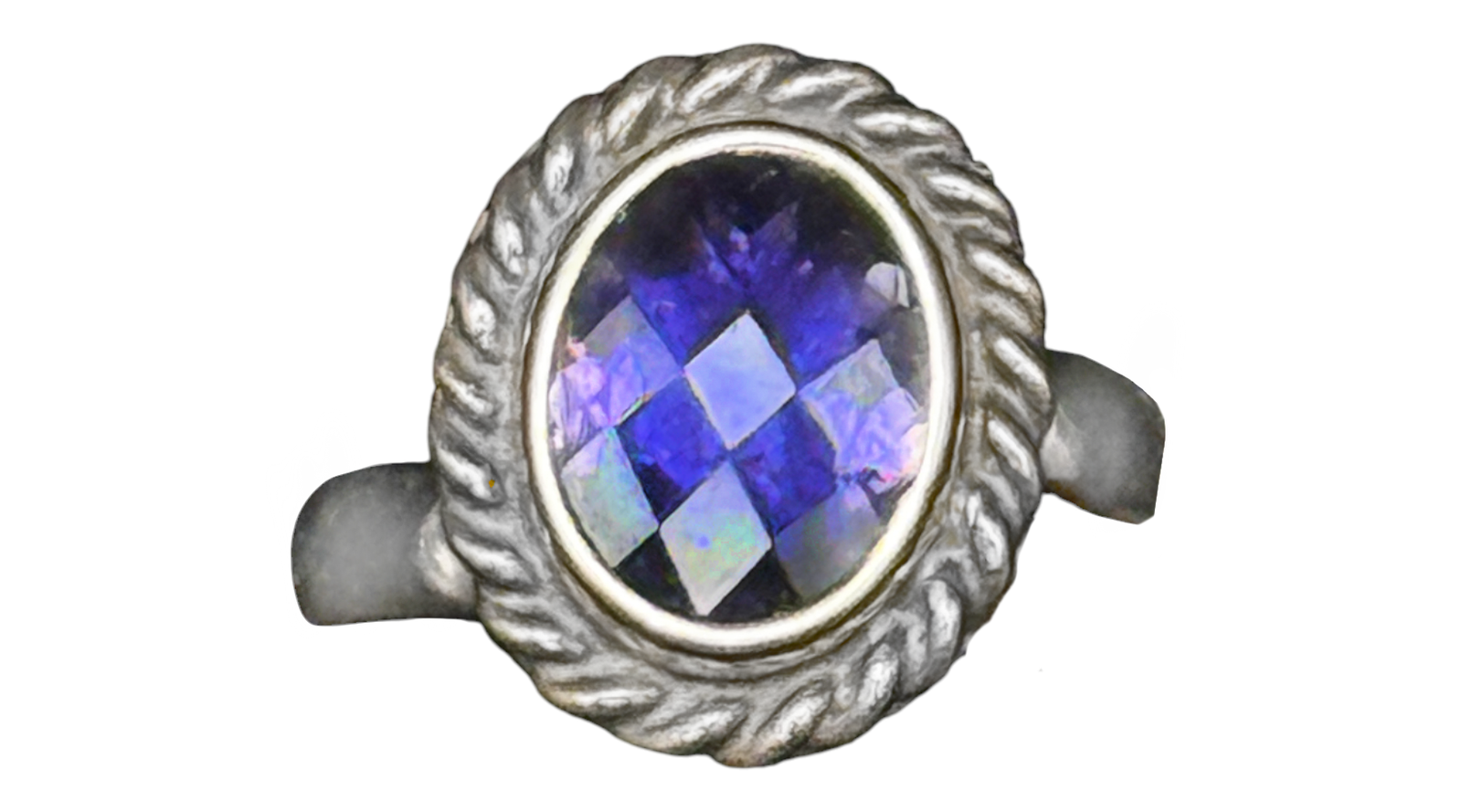 Iolite Sterling Silver Ring  Adjustable