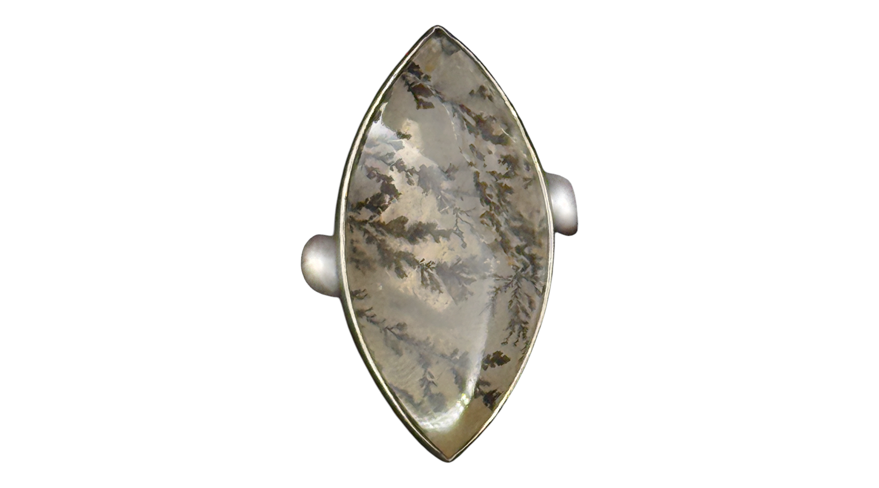 Dendritic Quartz Adjustable Sterling Silver Ring Adjustable
