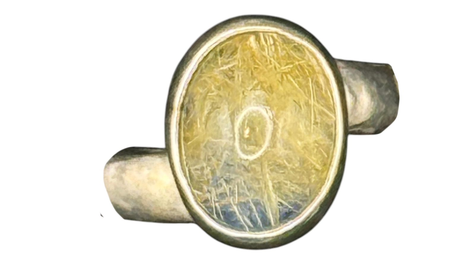 Rutilated Quartz Sterling Silver Ring  Adjustable