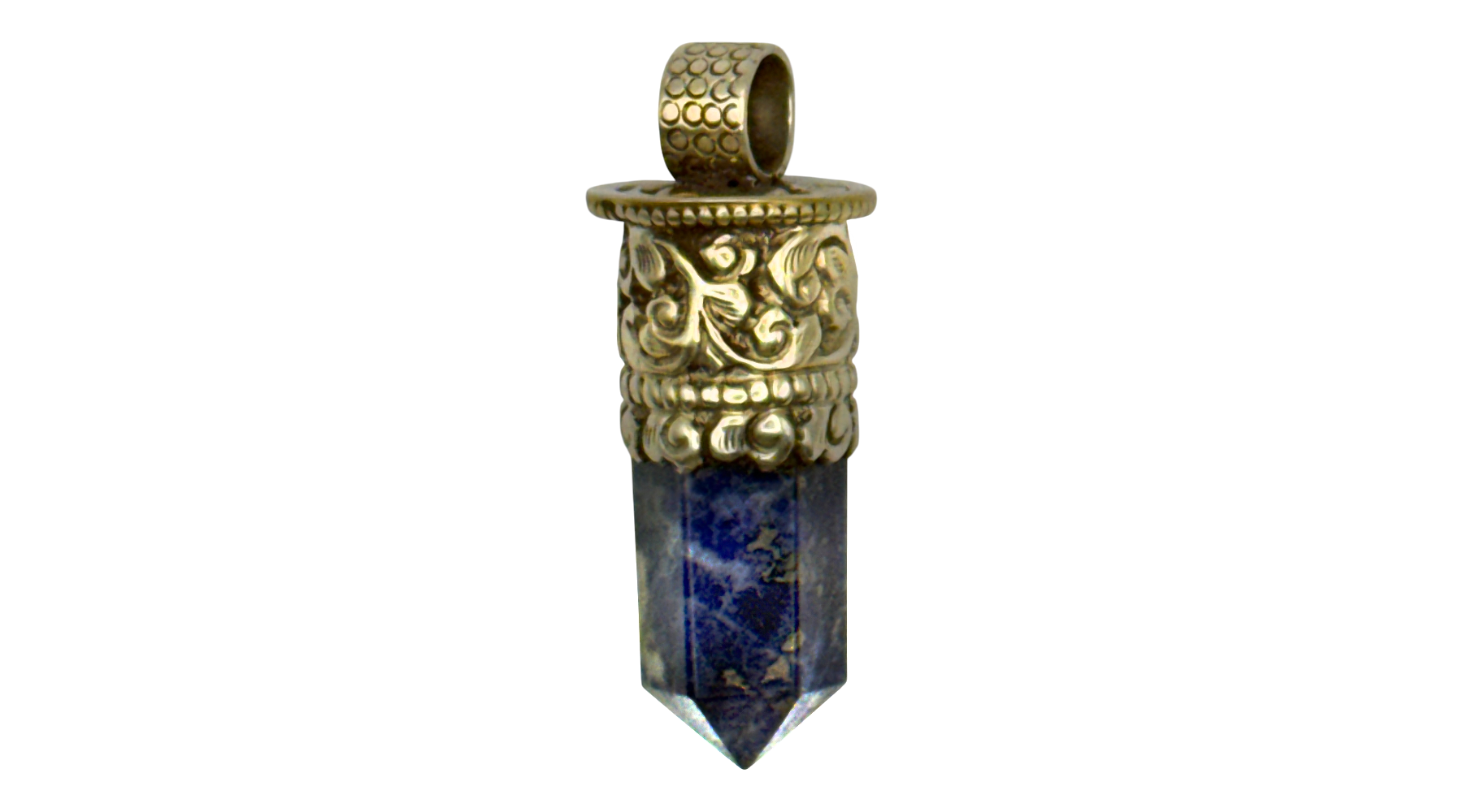 Sodalite in Tibetan Silver Pendant