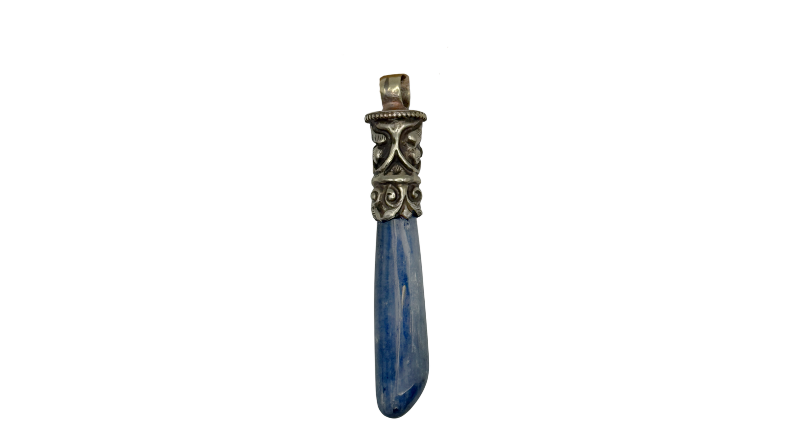 Blue Kyanite in Tibetan Silver Pendant