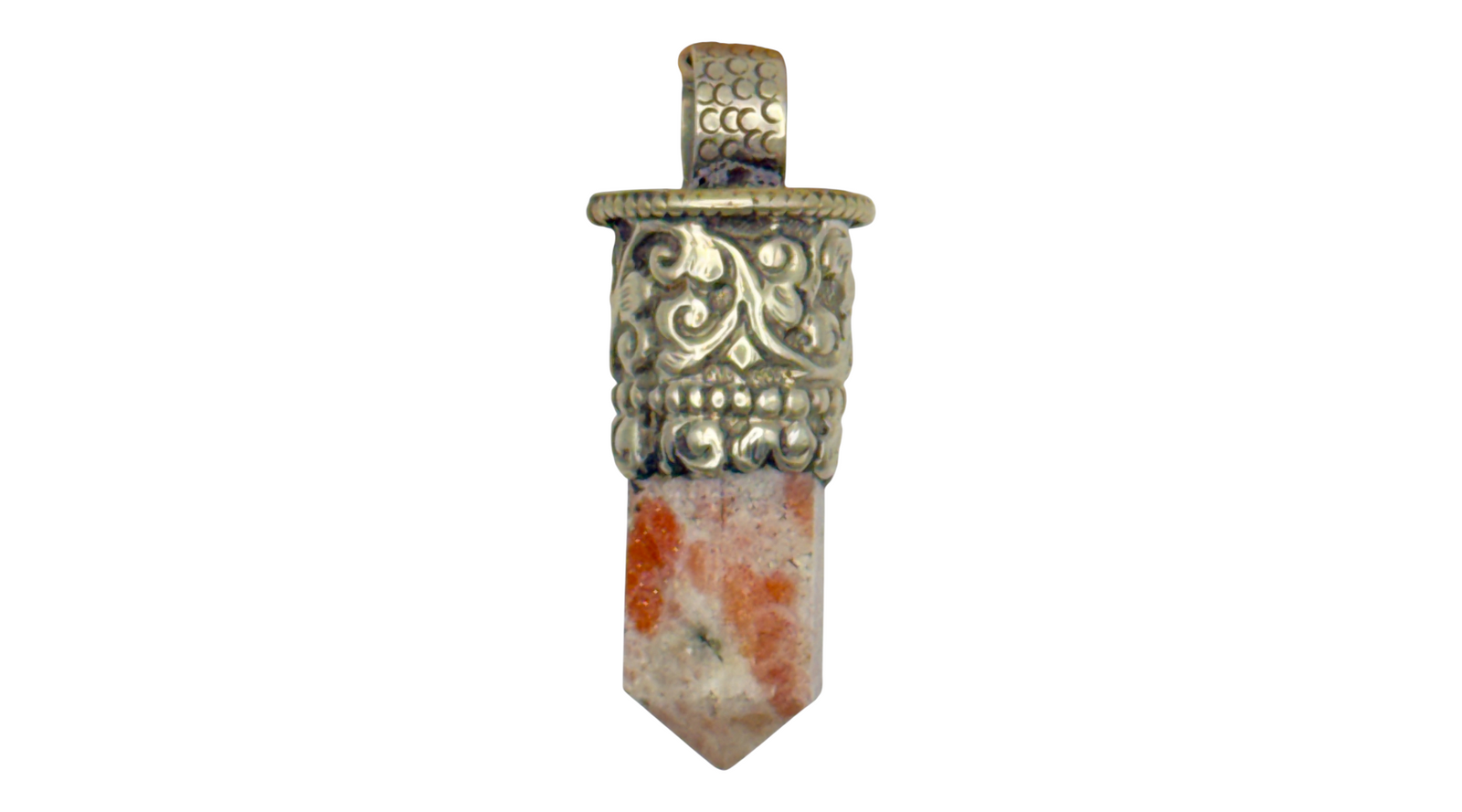 Sunstone in Tibetan Silver Pendant