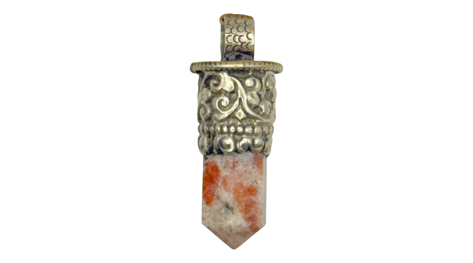 Sunstone in Tibetan Silver Pendant