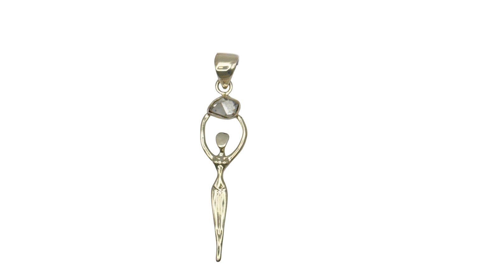 Sterling Silver Herkimer Diamond Goddess Pendant