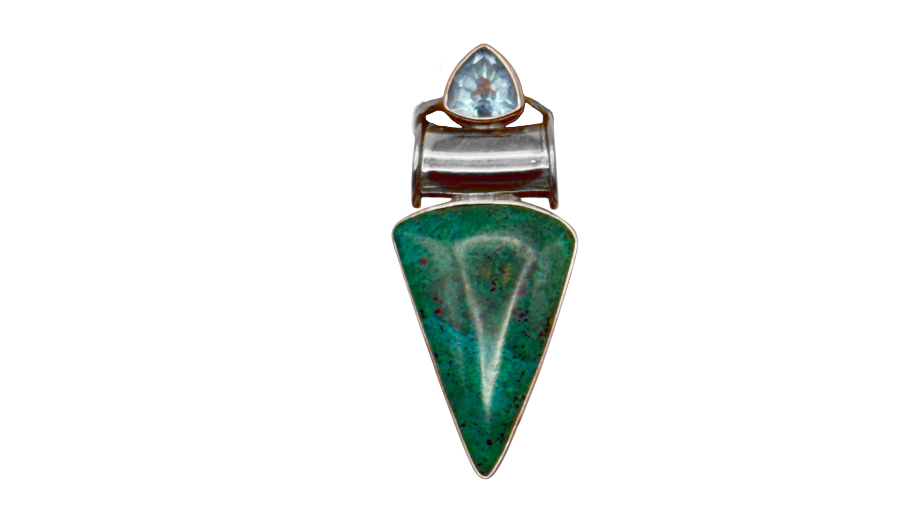 Sterling Silver Blue Topaz & Chrysocolla Pendant