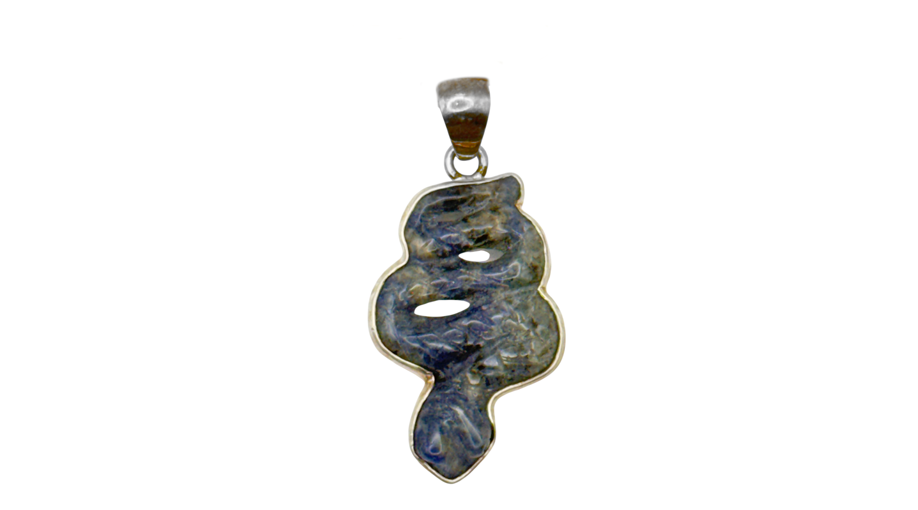 Sterling Silver Lapis Lazuli Snake Pendant