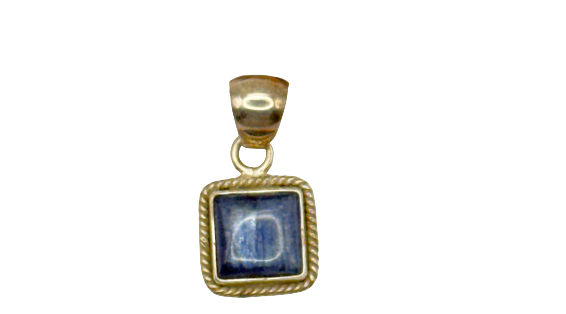 Sterling Silver Blue Kyanite Square Pendant