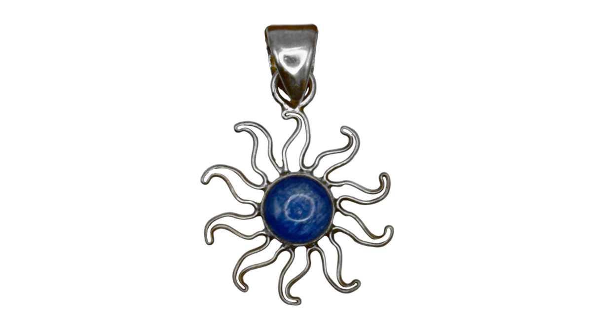 Sterling Silver Blue Kyanite Sun Pendant